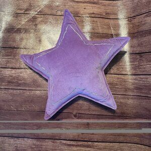 Purple With Silver Trim Star Throw Pillow